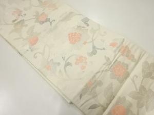 アンティーク　花唐草模様織出し袋帯（材料）